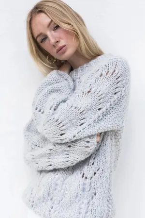 Hello Parry WOMENS LUNA MOHAIR & WOOL CHUNKY KNIT SWEATER - GREY...FLASH SALE