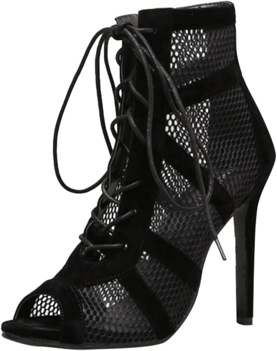 High Stilettos Heels Sandals for Women Fashion Peep Toe Sexy Dress Slippers Summer Breathable Mesh Shoes Ladies Lace Up Wedding Pumps Ankle Booties Classic Gladiator Footwear Open Toe Shoe