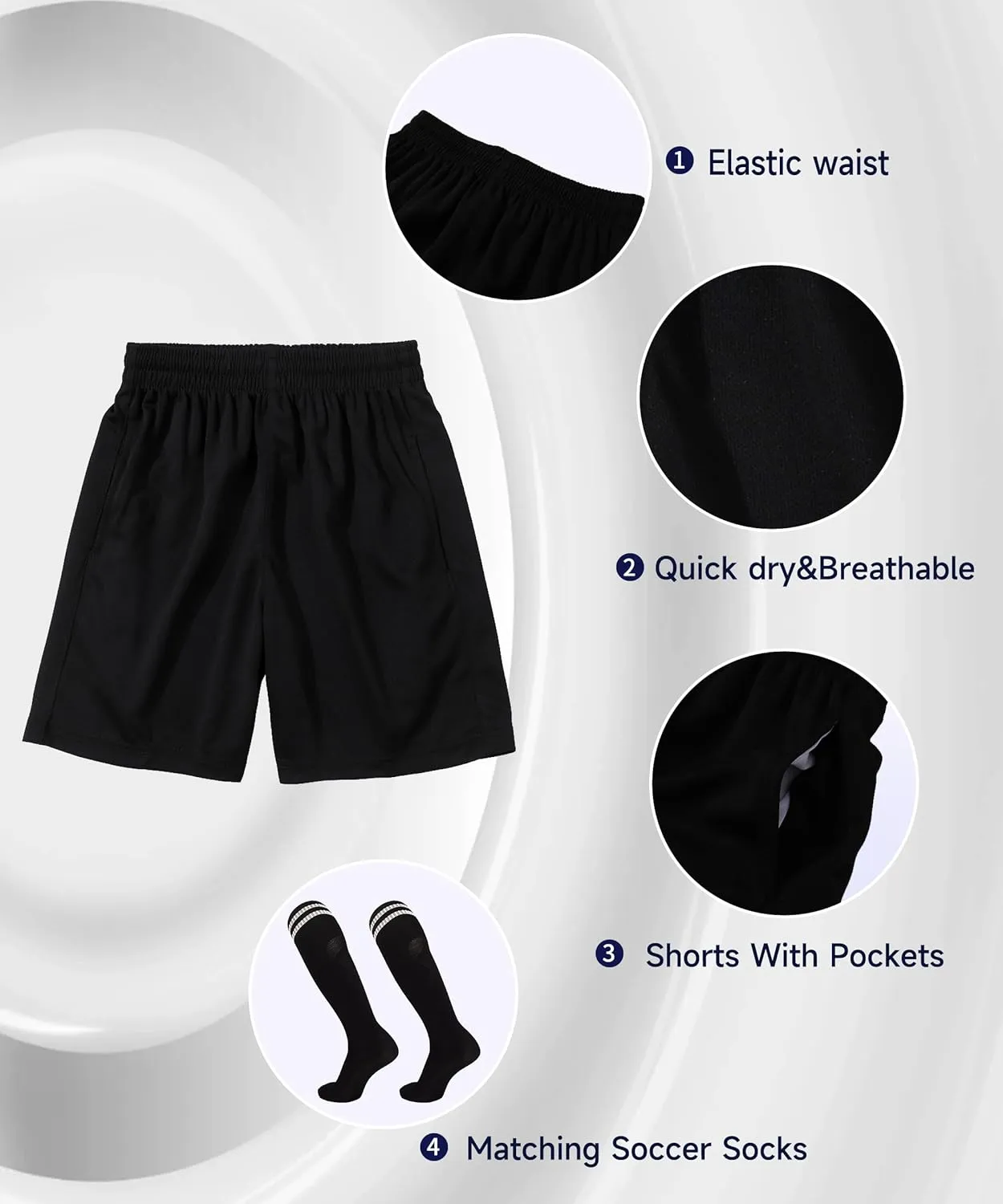 Hiheart Mens Soccer Jersey and Shorts with Socks Quick Dry Football Team Uniforms