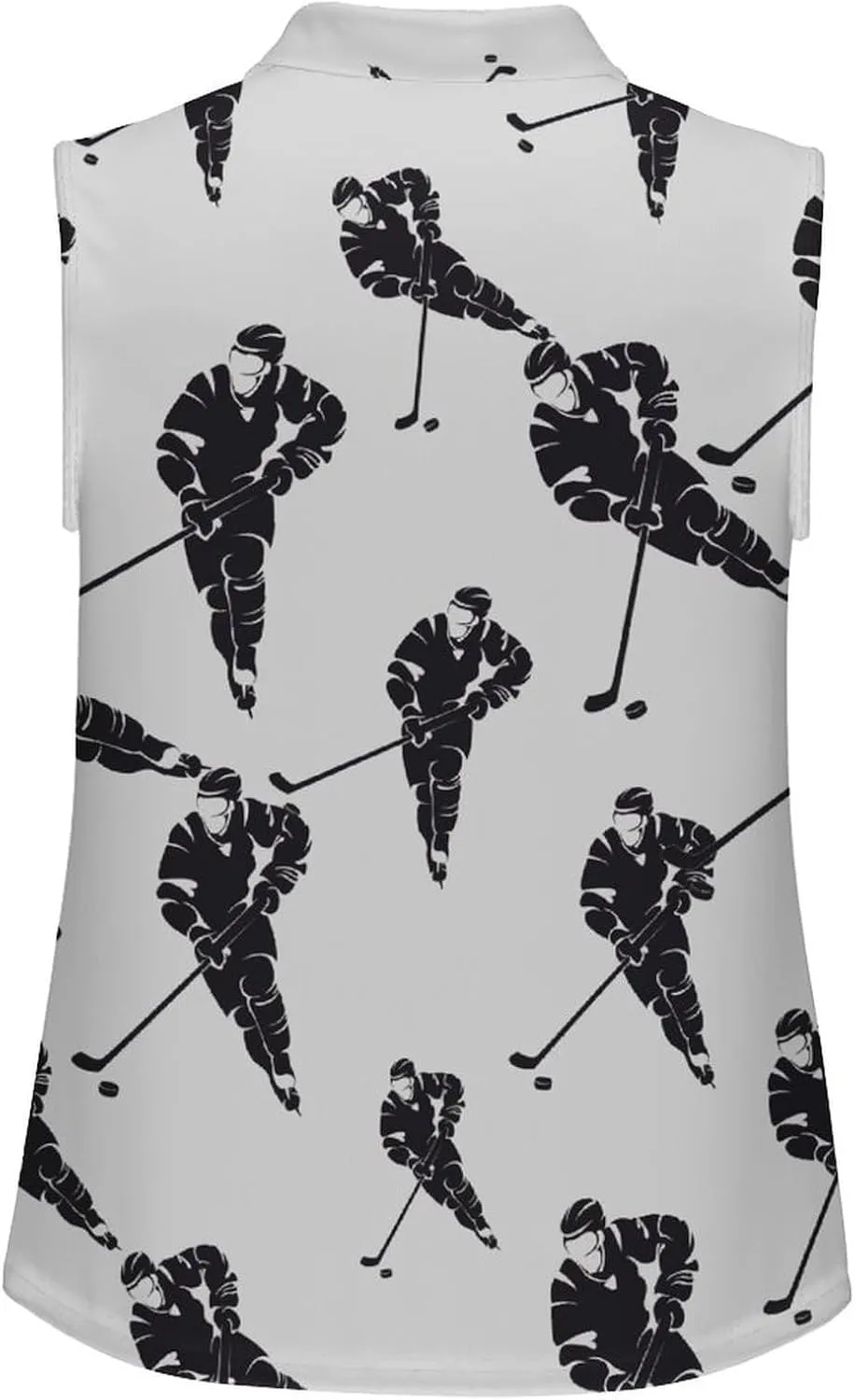 Ice Hockey Player Women's Sleeveless Golf Polo Shirts Athletic Tank Tops