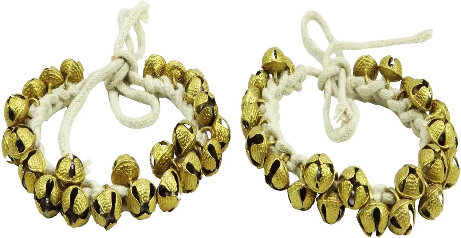 Indian Classsical Dance Brass Anklets Ghungroo Belly Dance Ankle Bracelet 1 Pair