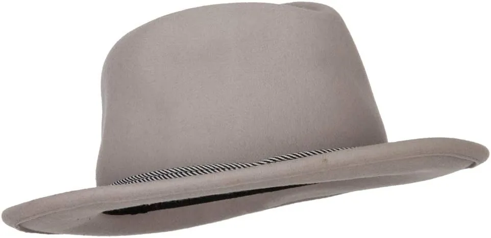 Jeanne Simmons Unisex Wool Felt Satin Rope Band Trim Pinched Crown Fedora Hat
