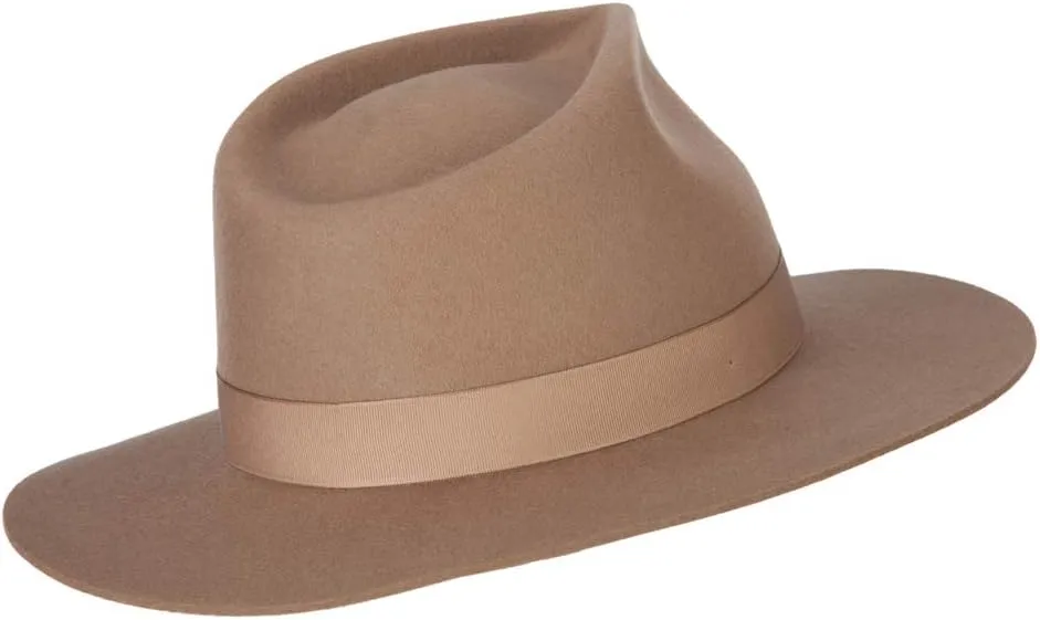 Jeanne Simmons Women's Bow Ribbon Band Pinched Crown Stiff Brim Wool Fedora Hat