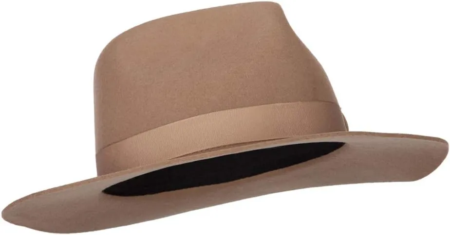 Jeanne Simmons Women's Bow Ribbon Band Pinched Crown Stiff Brim Wool Fedora Hat