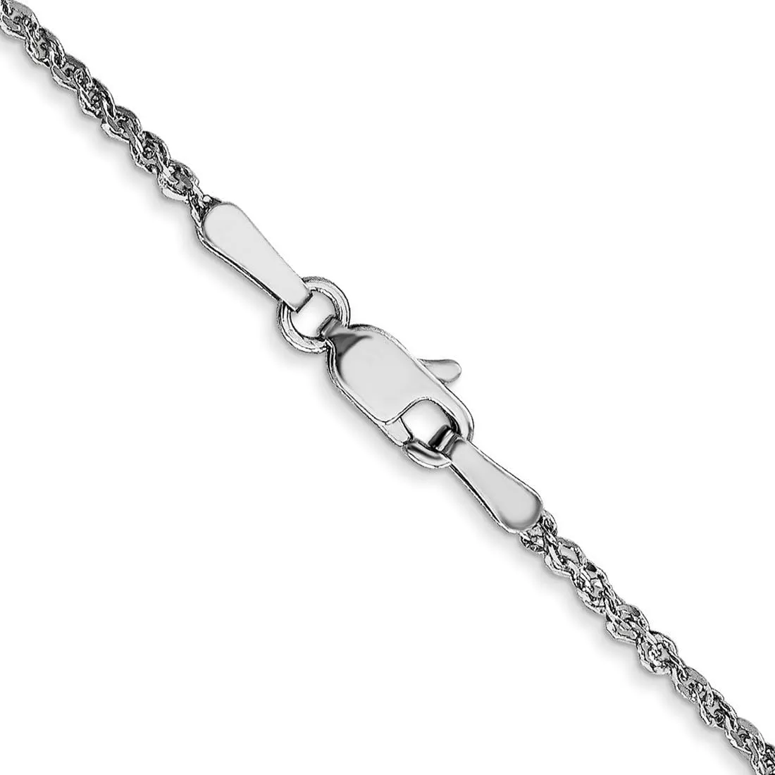 JewelryWeb 14k White Gold Solid Polished Lobster Claw Closure 1.7mm Ropa Anklet for Women