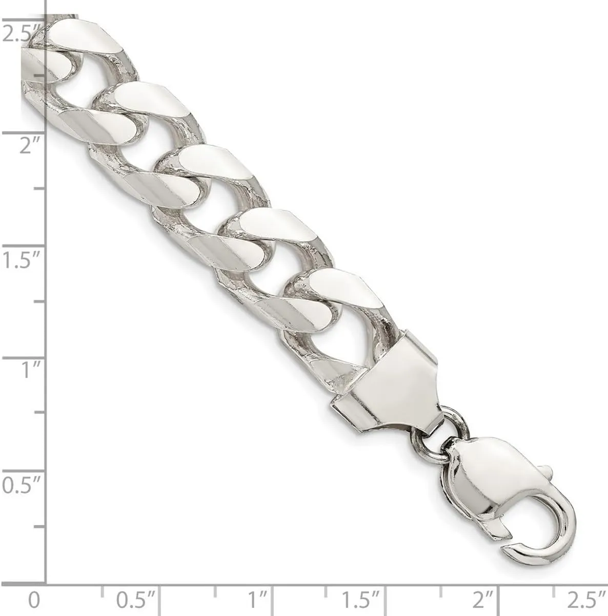 JewelryWeb 925 Sterling Silver 11.0mm Domed Curb Chain Bracelet Link-Bracelet for Women and Men