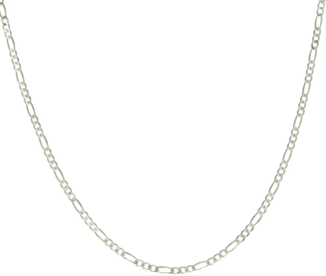 JewelryWeb 925 Sterling Silver Solid Classic Figaro-Silver Plated 3.0mm Anklet-Anklet for Women
