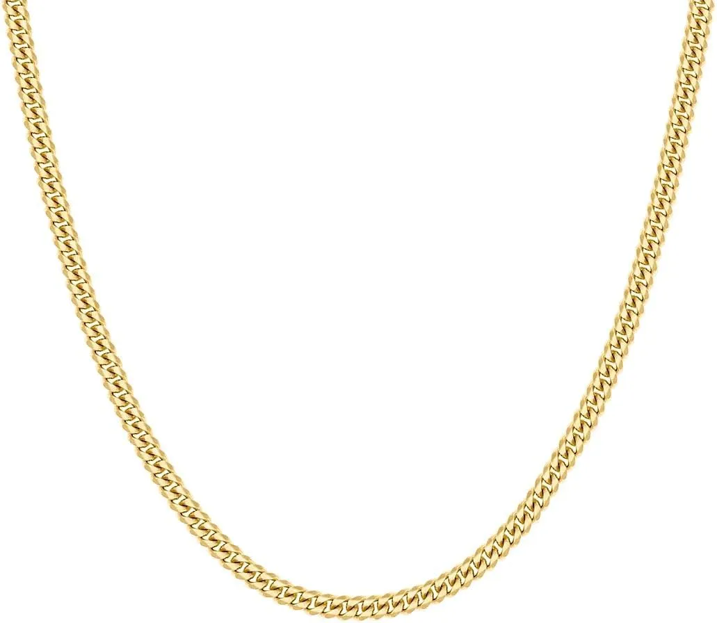 JewelryWeb 925 Sterling Silver Solid Comfort Curb Chain Yellow 2.6mm Anklet-Anklet for Women and Men