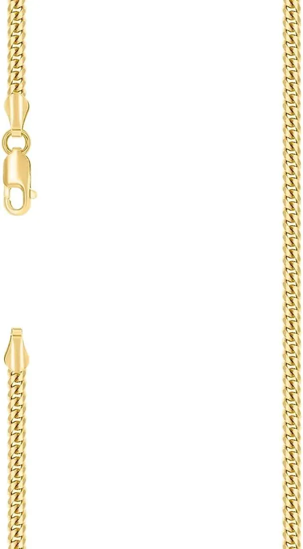 JewelryWeb 925 Sterling Silver Solid Comfort Curb Chain Yellow 2.6mm Anklet-Anklet for Women and Men