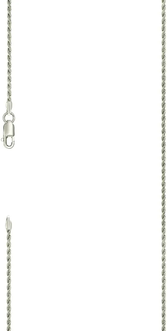 JewelryWeb 925 Sterling Silver Solid Rope Chain-Silver 1.5mm Anklet-Anklet for Women and Men