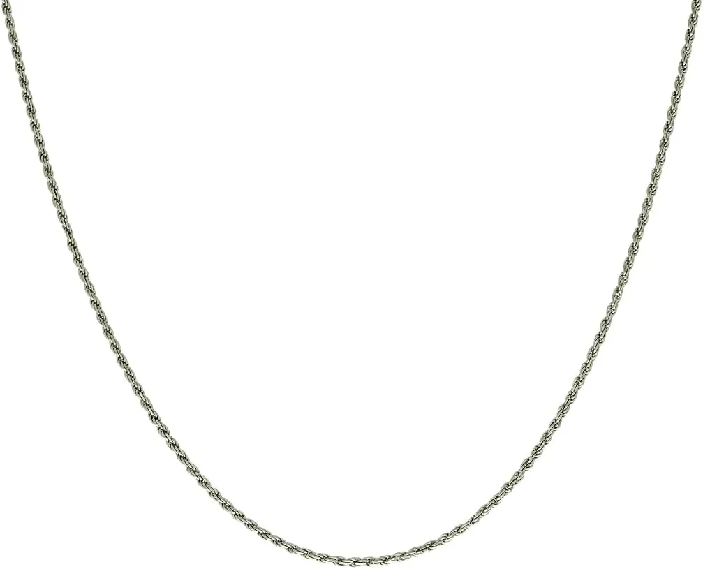 JewelryWeb 925 Sterling Silver Solid Rope Chain-Silver 1.5mm Anklet-Anklet for Women and Men