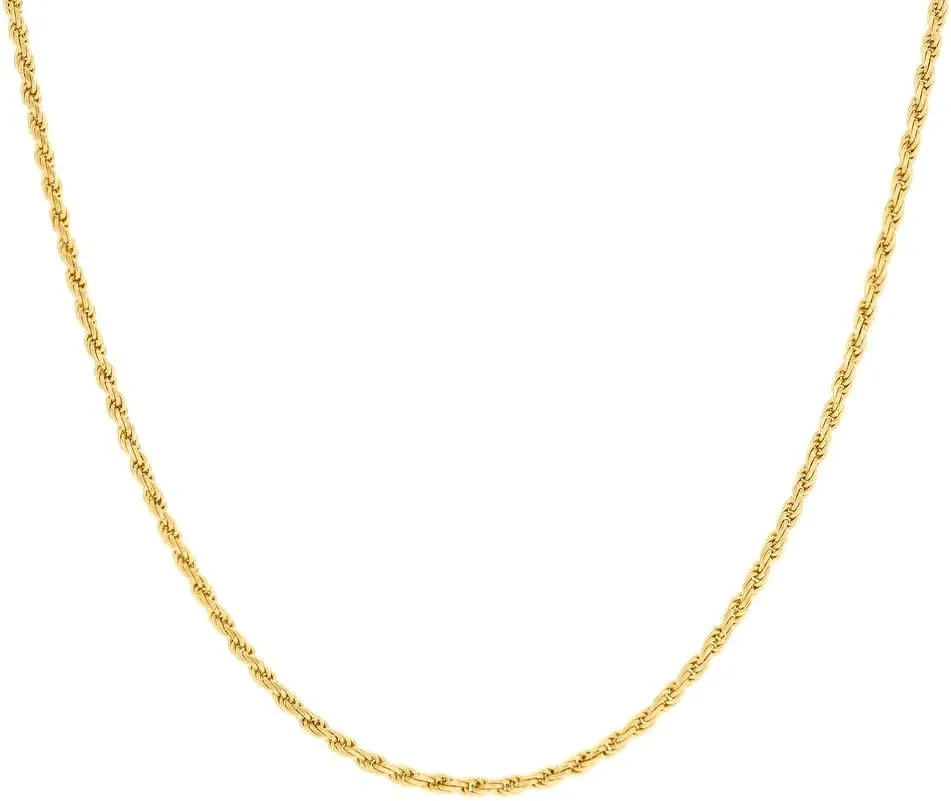 JewelryWeb 925 Sterling Silver Solid Rope Chain Yellow 1mm Anklet-Anklet for Women and Men