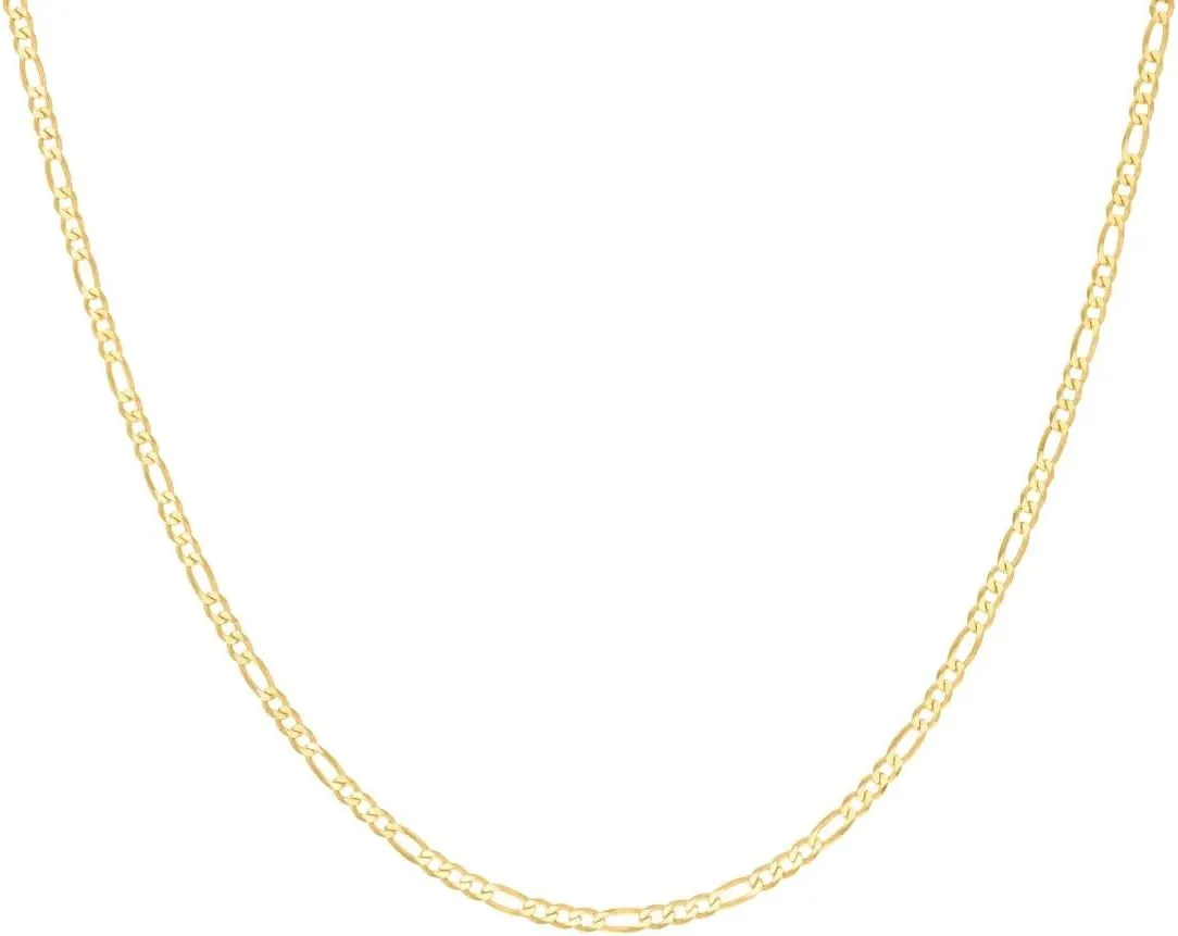 JewelryWeb 925 Sterling Silver Super Flat Figaro Chain Gold Plated 2.9mm Anklet-Anklet for Women and Men