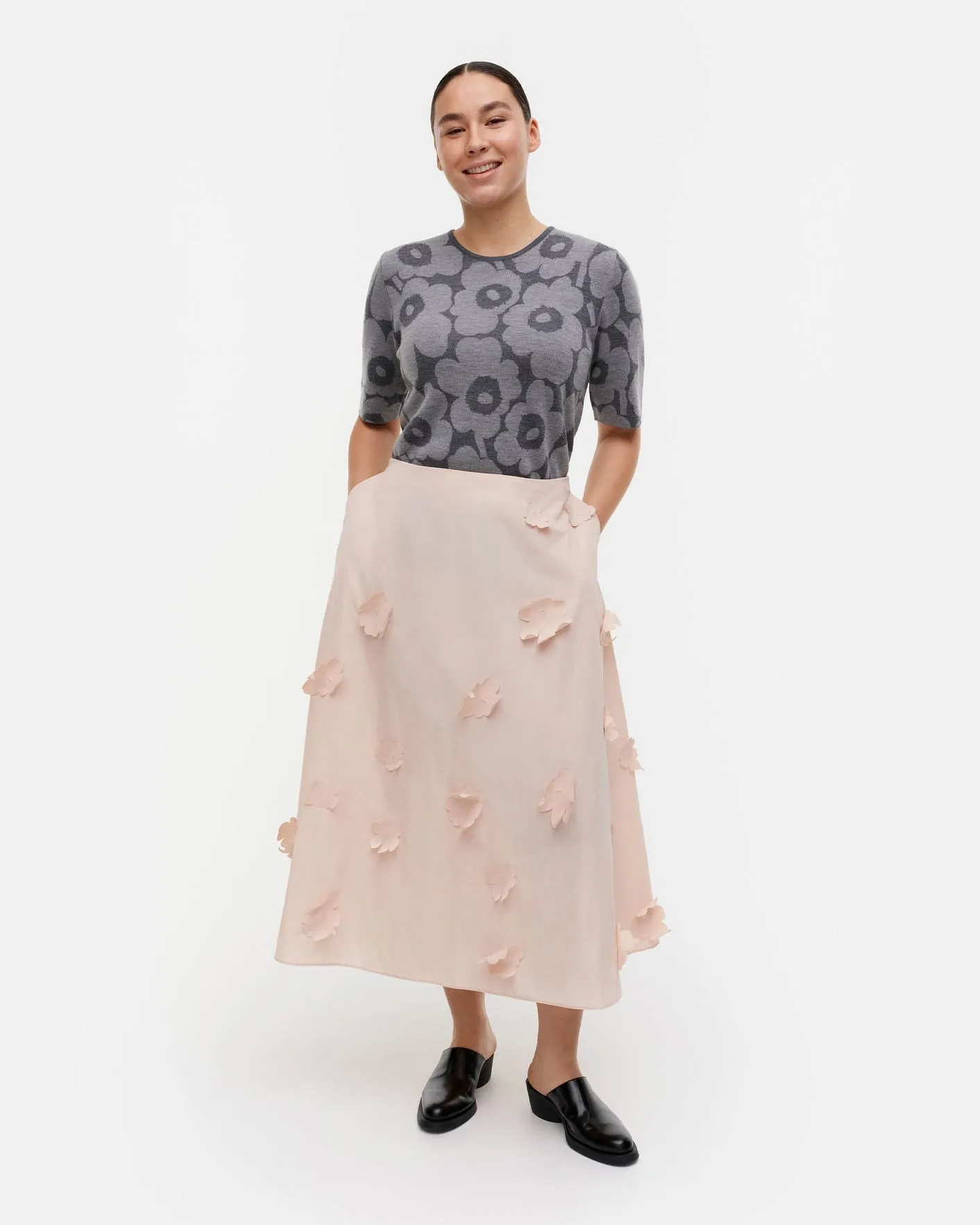 kumarrus 3D unikko skirt - blush