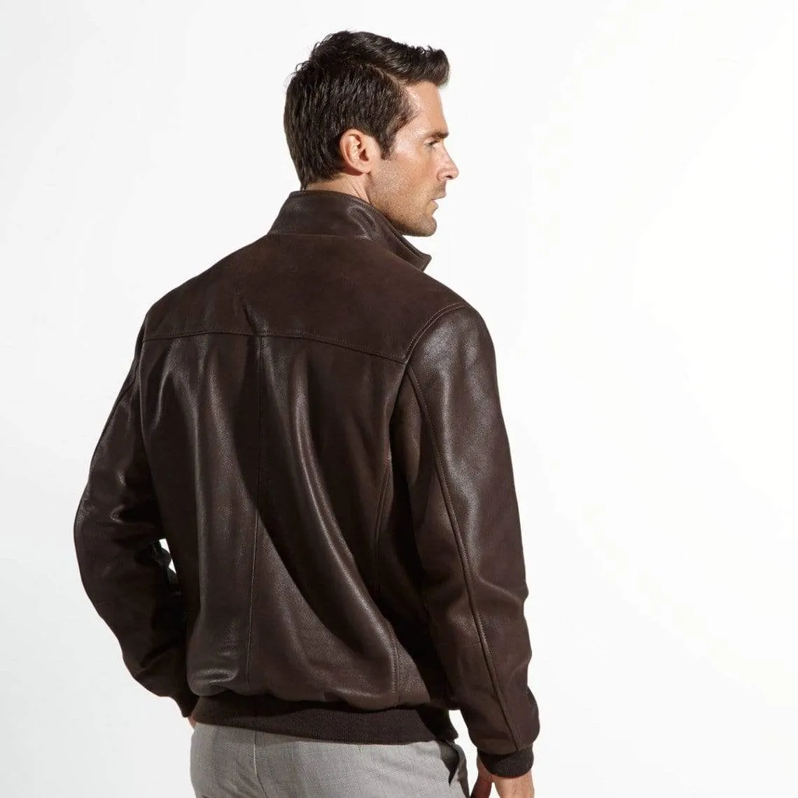 Leather Flight Jacket Satin-Lined