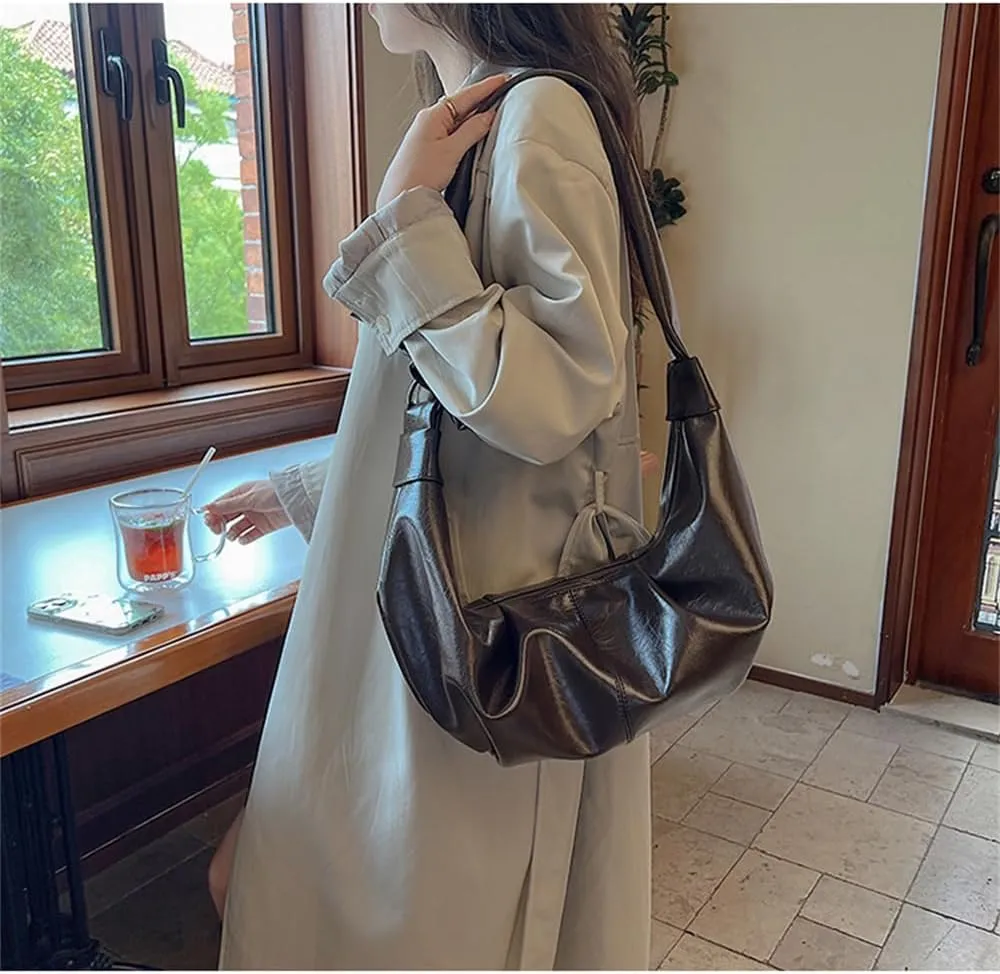 Leather Sling Crescent Bag Trendy Crossbody Sling Dumpling Bag Hobo Half Moon Shoulder Bag Crescent Crossbody Bag