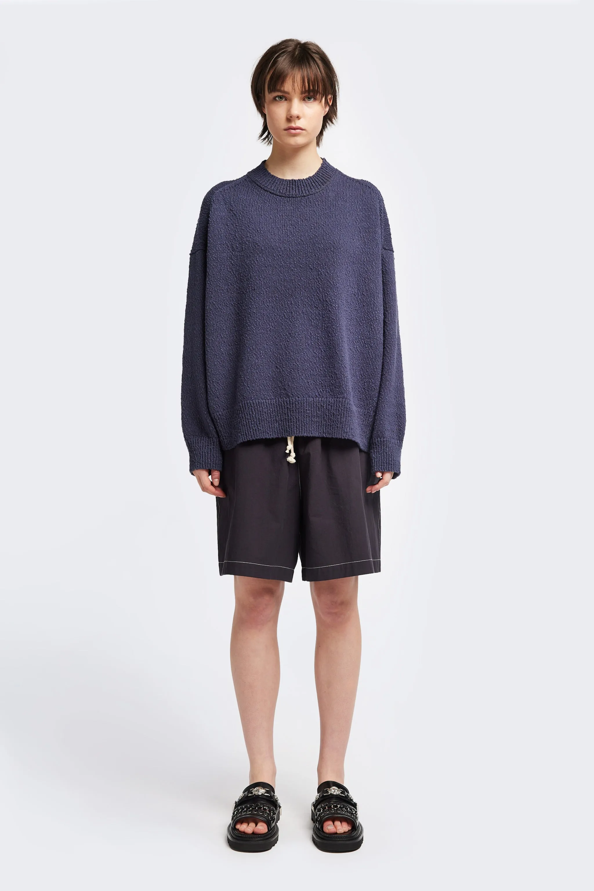 Leeway Knit Sweater Blue