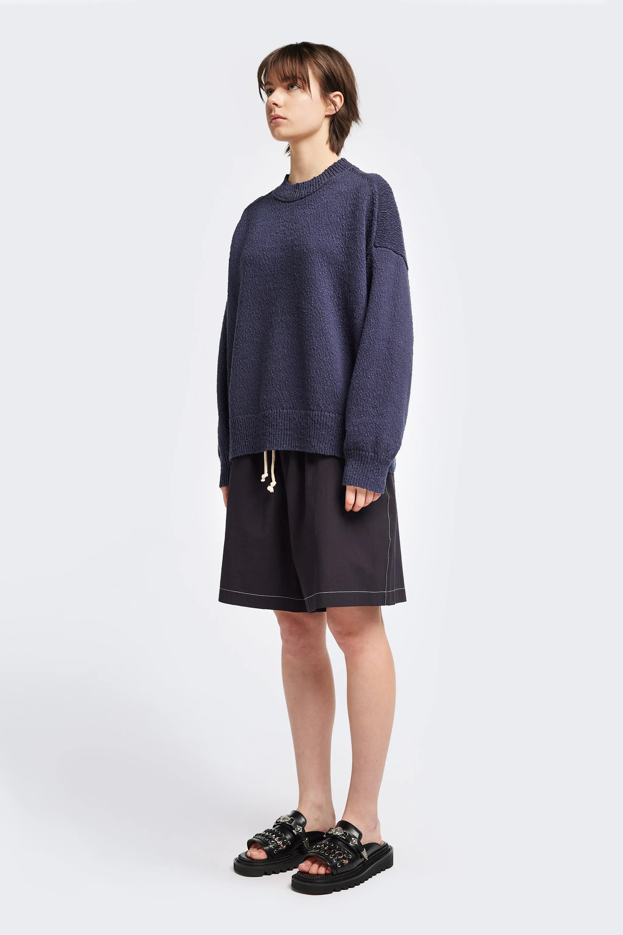 Leeway Knit Sweater Blue