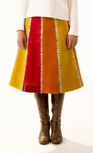 'Linear Stripes' Blanket wool skirt