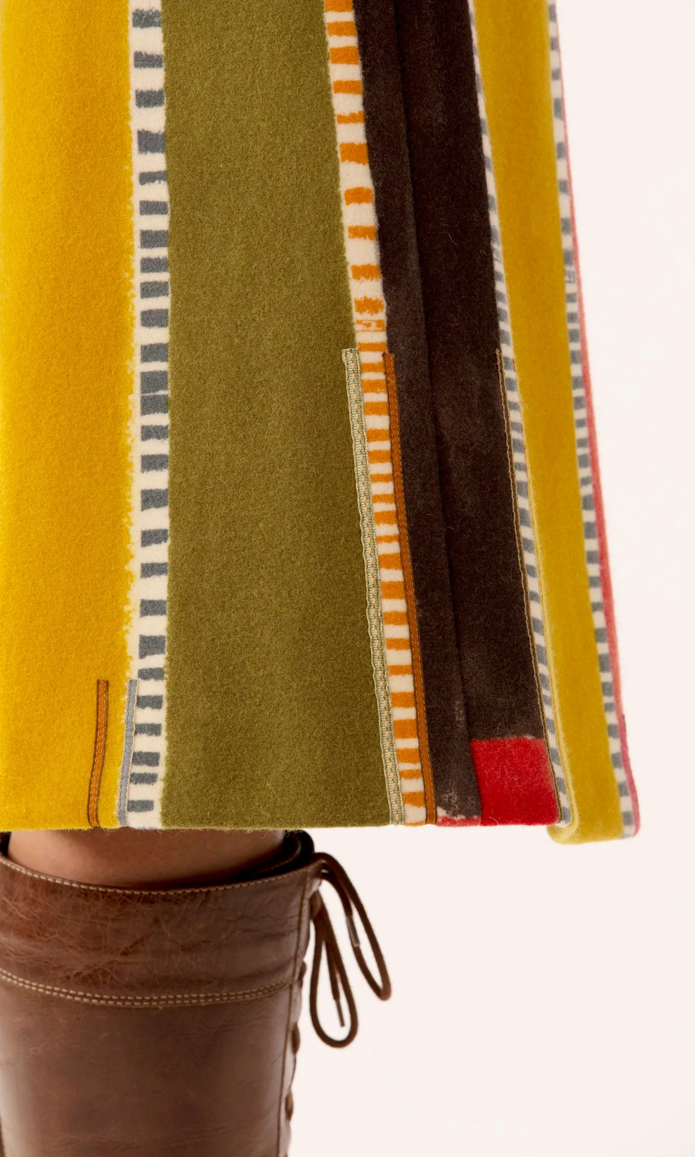 'Linear Stripes' Blanket wool skirt