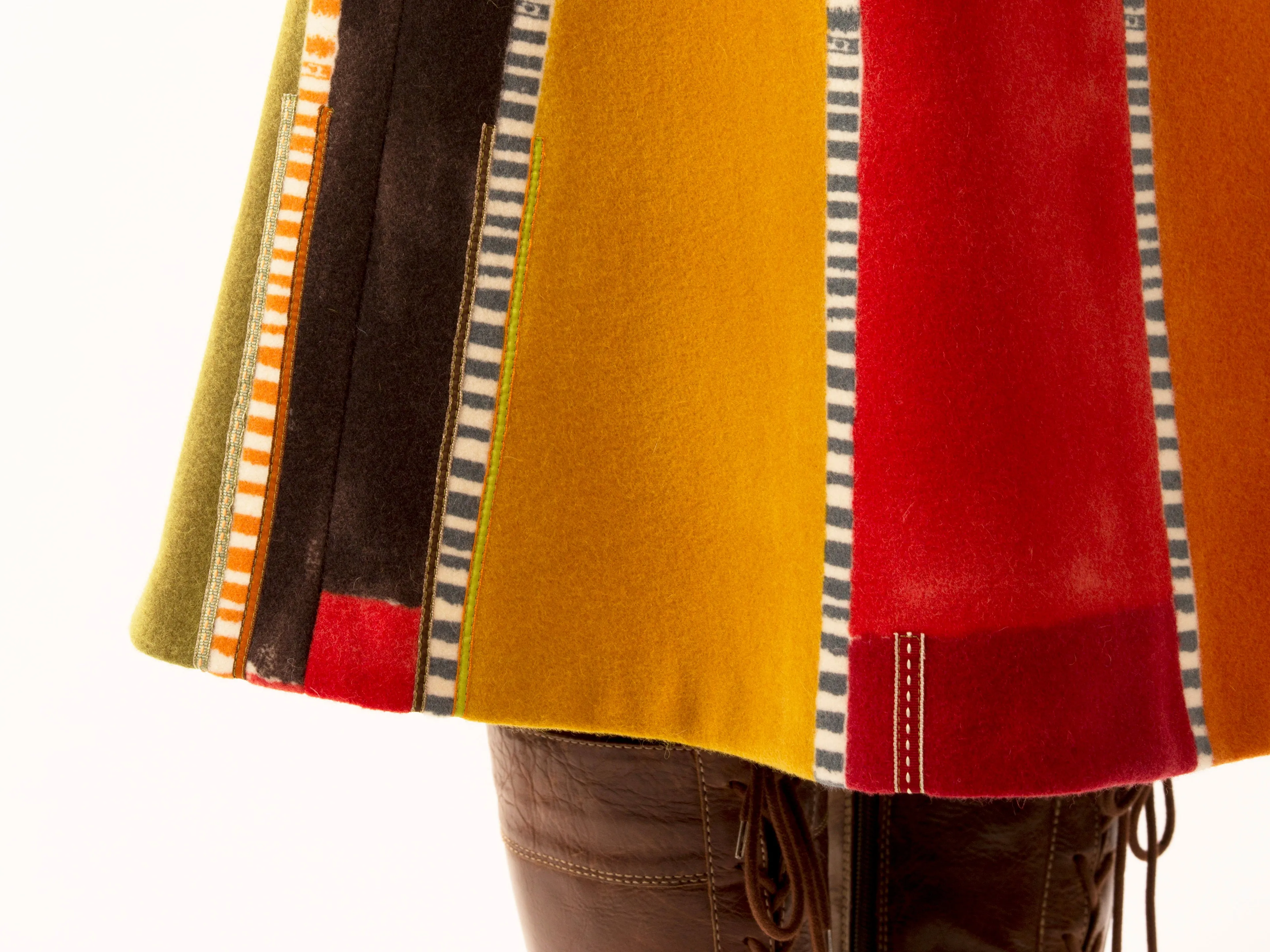 'Linear Stripes' Blanket wool skirt