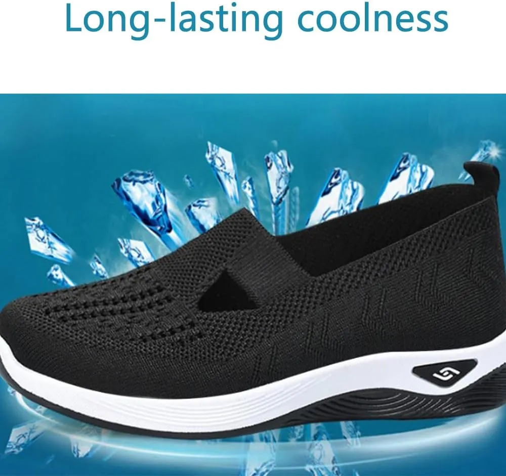 Lunashinex Knitted Sneakers, Women's Comfortable Breathable Knitted Sneakers, Cut-Out Woven Orthopedic Sneakers