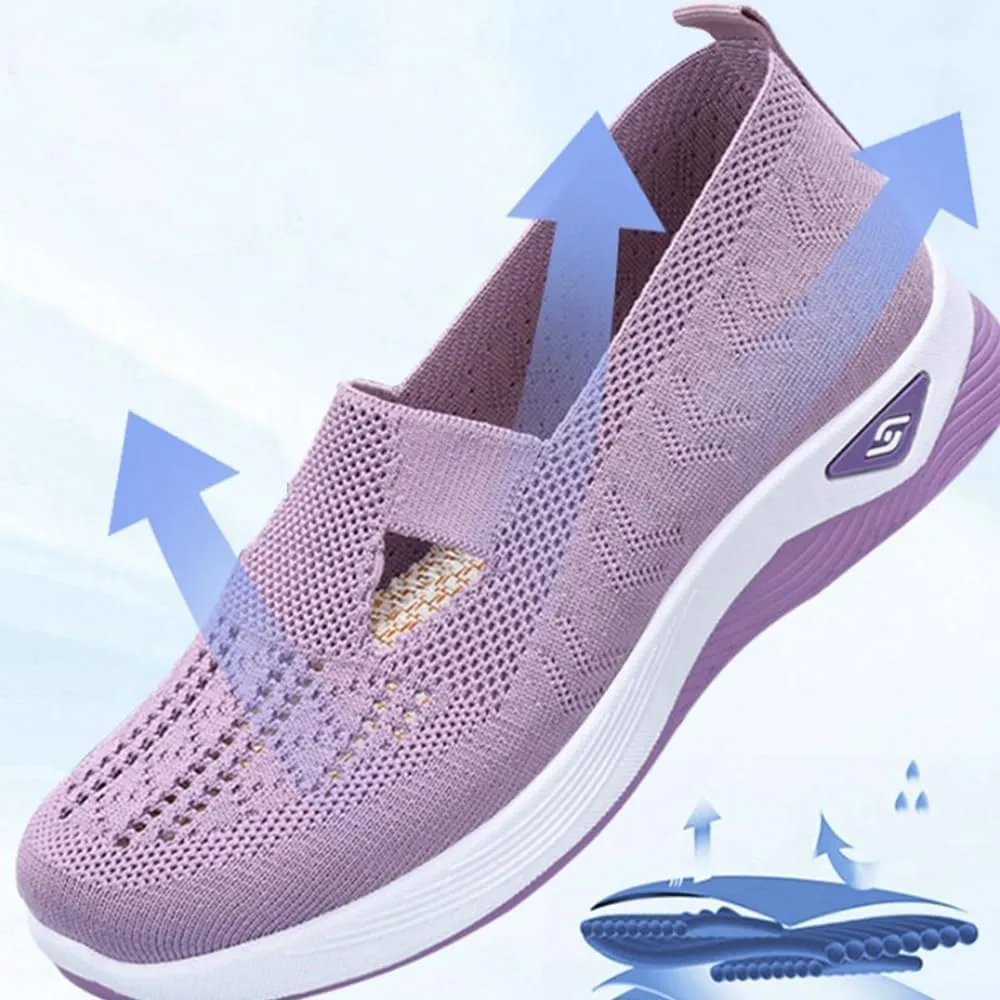 Lunashinex Knitted Sneakers, Women's Comfortable Breathable Knitted Sneakers, Cut-Out Woven Orthopedic Sneakers