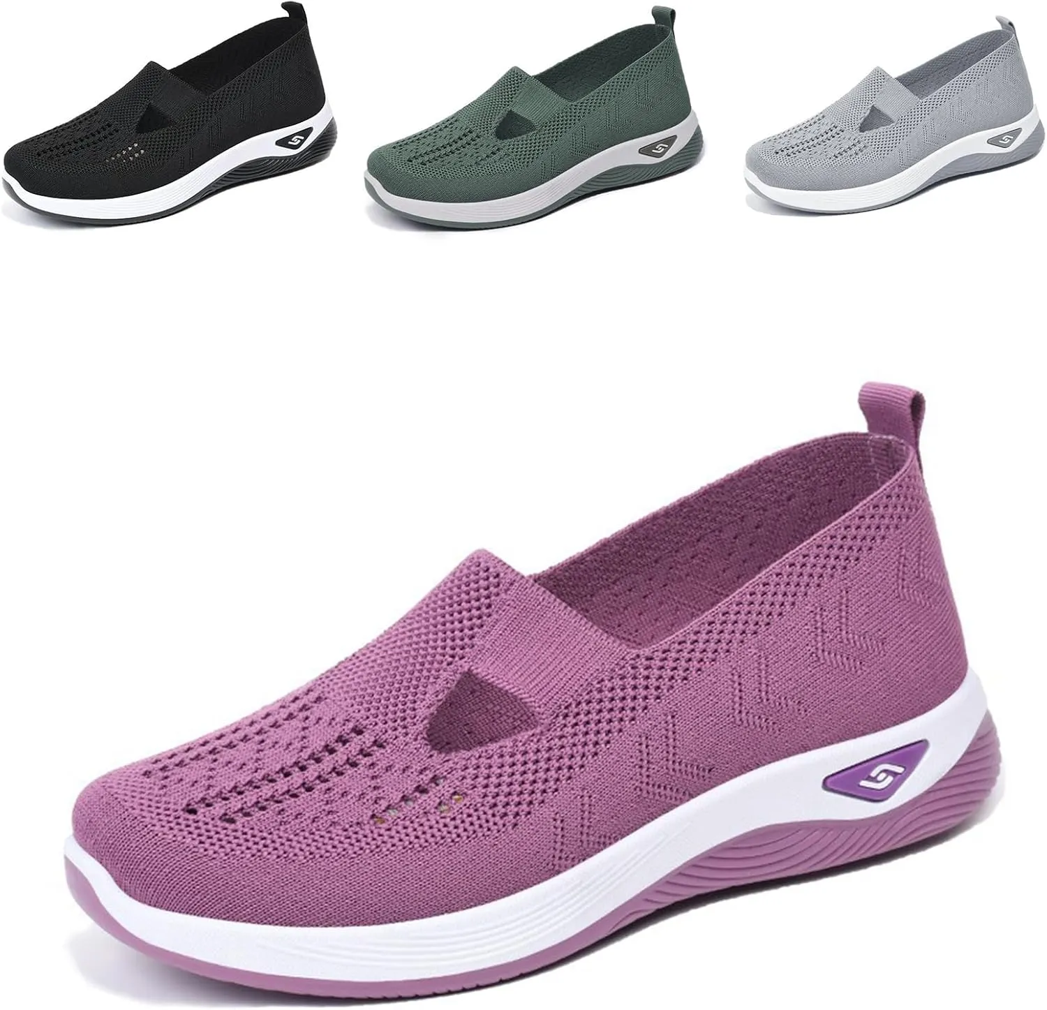 Lunashinex Knitted Sneakers, Women's Comfortable Breathable Knitted Sneakers, Cut-Out Woven Orthopedic Sneakers