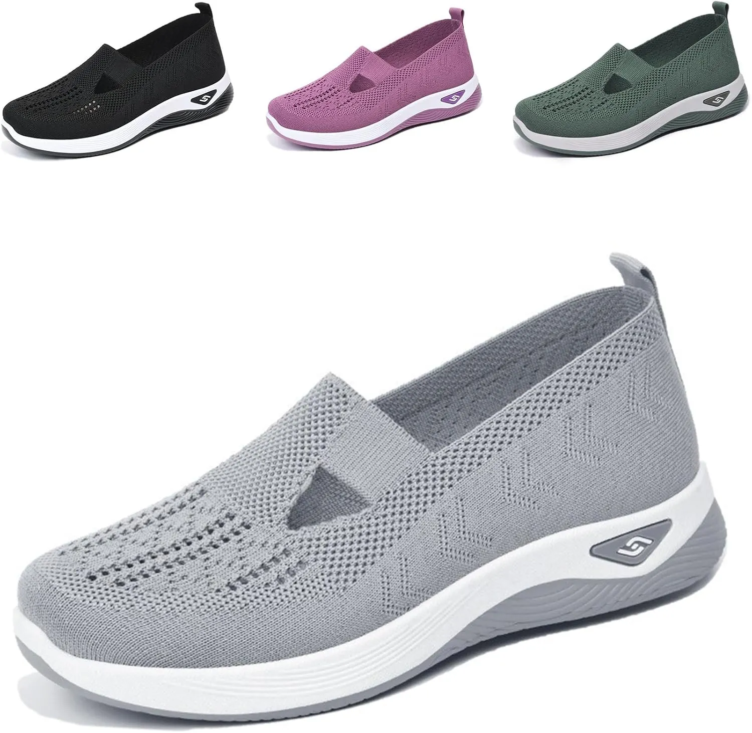 Lunashinex Knitted Sneakers, Women's Comfortable Breathable Knitted Sneakers, Cut-Out Woven Orthopedic Sneakers