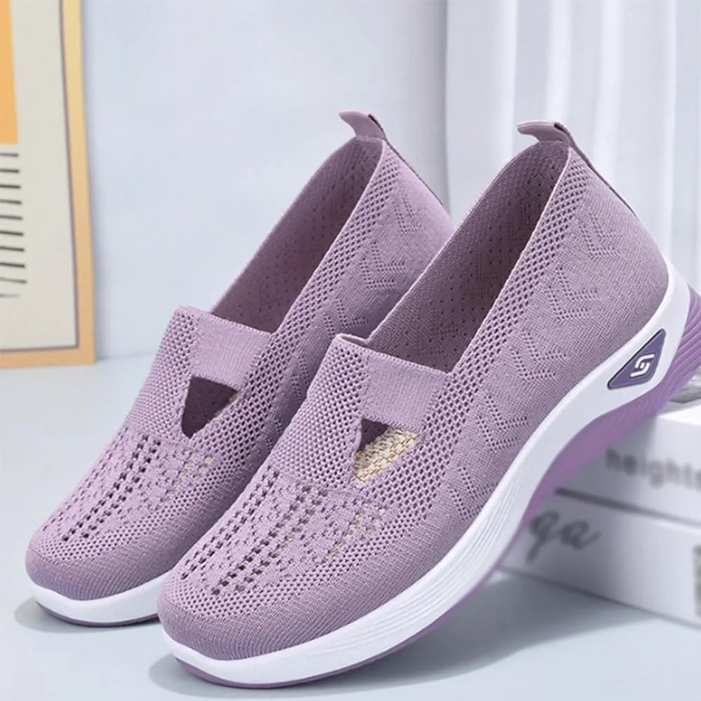 Lunashinex Knitted Sneakers, Women's Comfortable Breathable Knitted Sneakers, Cut-Out Woven Orthopedic Sneakers