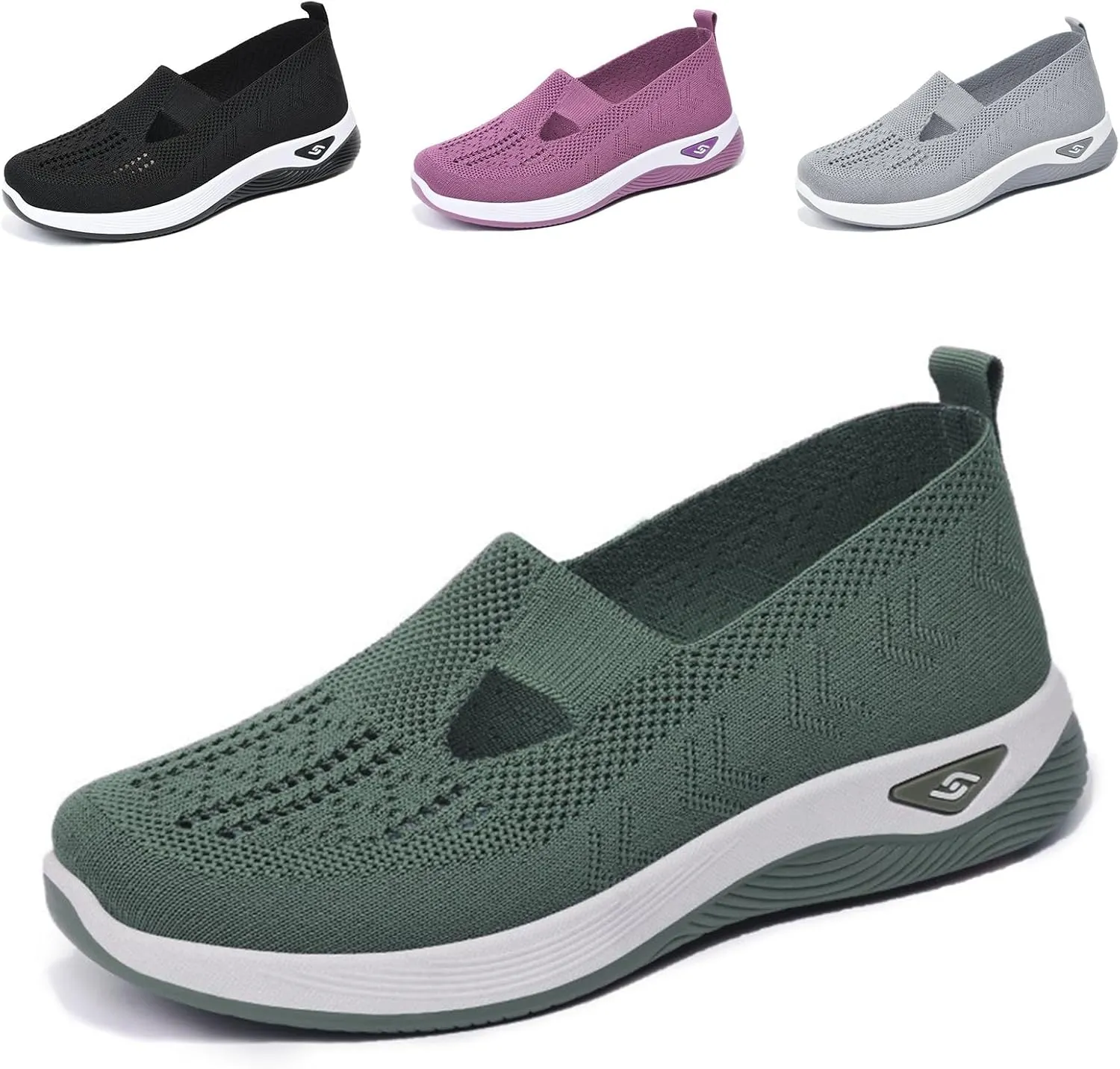 Lunashinex Knitted Sneakers, Women's Comfortable Breathable Knitted Sneakers, Cut-Out Woven Orthopedic Sneakers