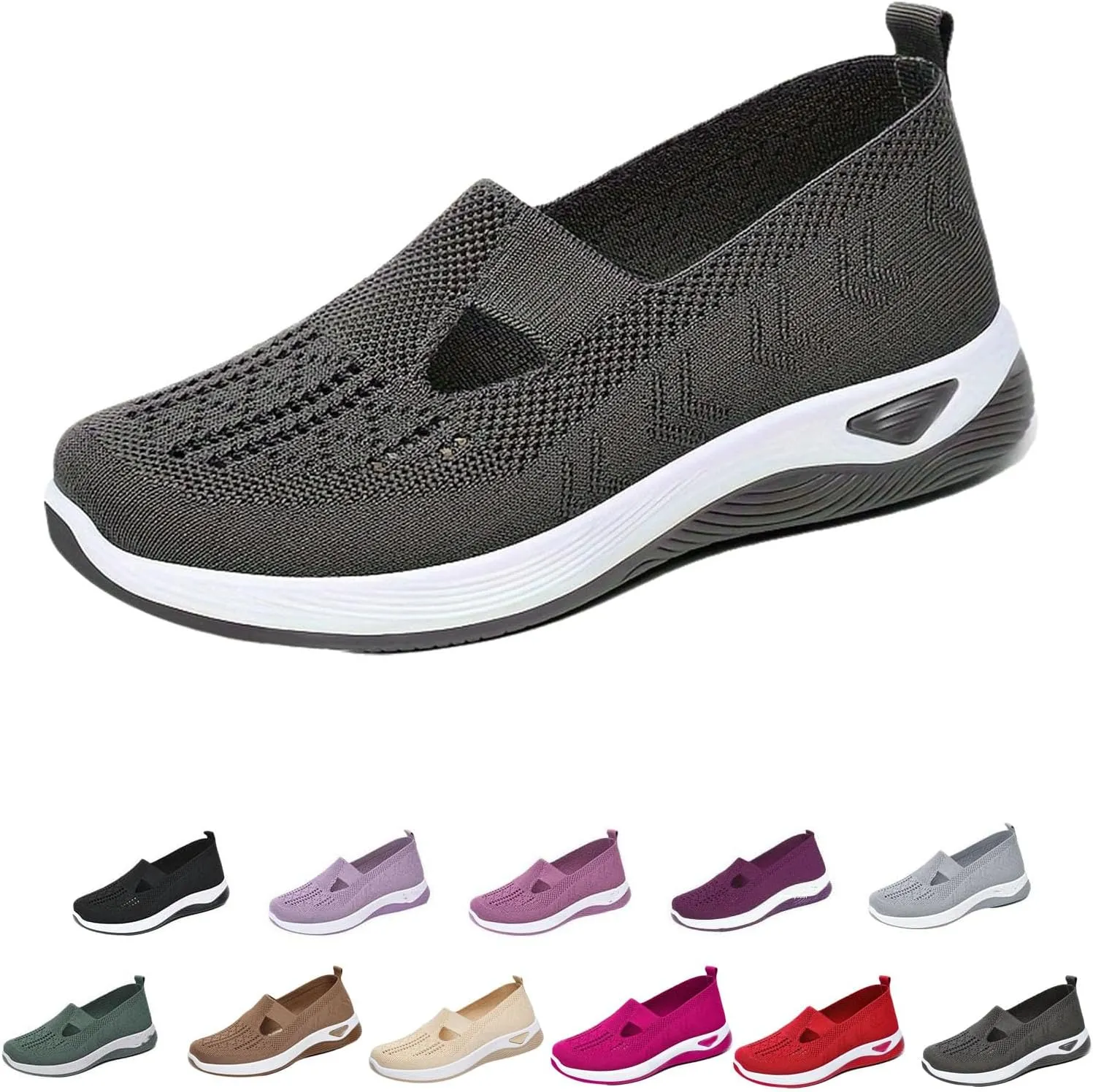 Lunashinex Knitted Sneakers.Women's Comfortable Breathable Knitted Sneakers, Cut-Out Orthopedic Slip-On Sneakers