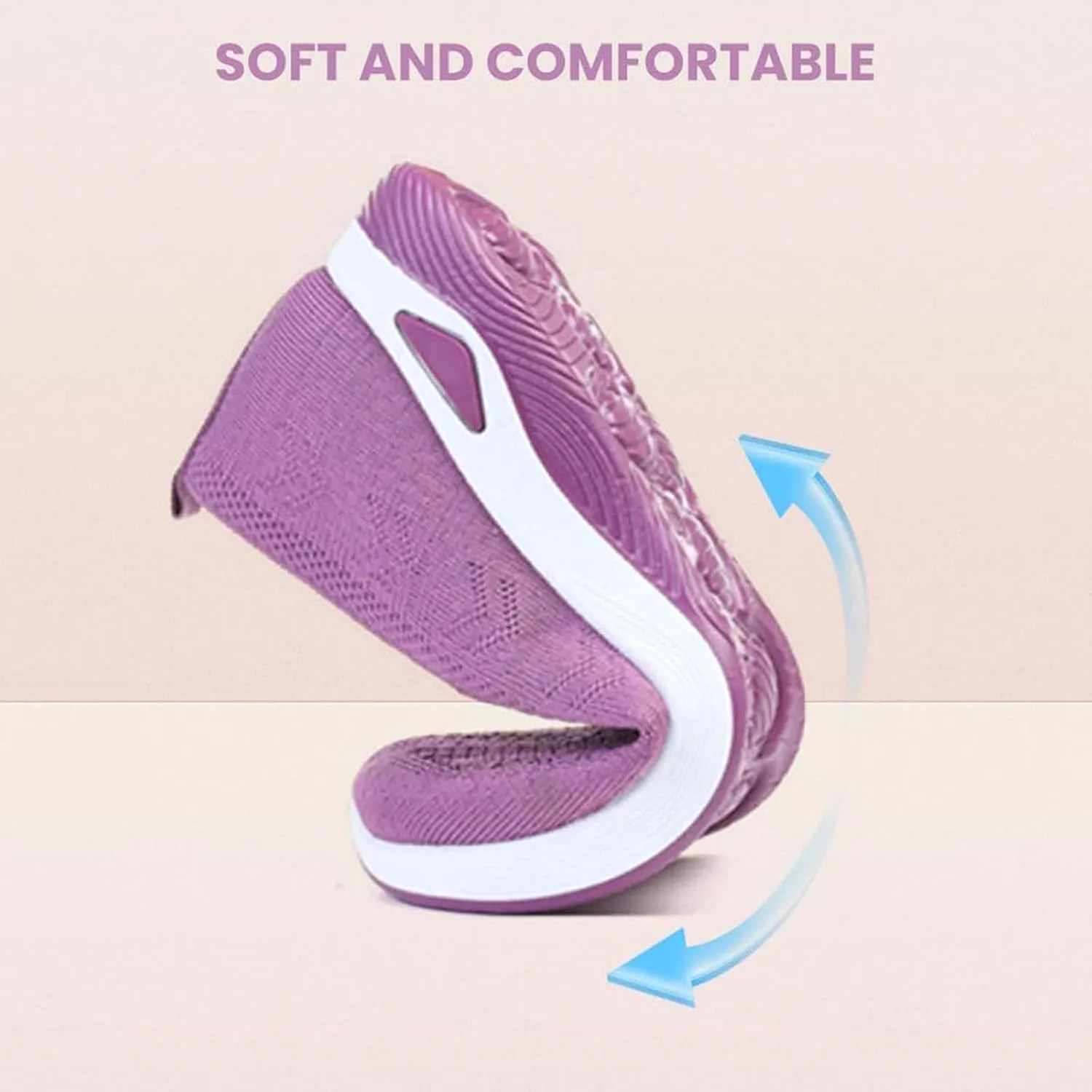 Lunashinex Knitted Sneakers.Women's Comfortable Breathable Knitted Sneakers, Cut-Out Orthopedic Slip-On Sneakers