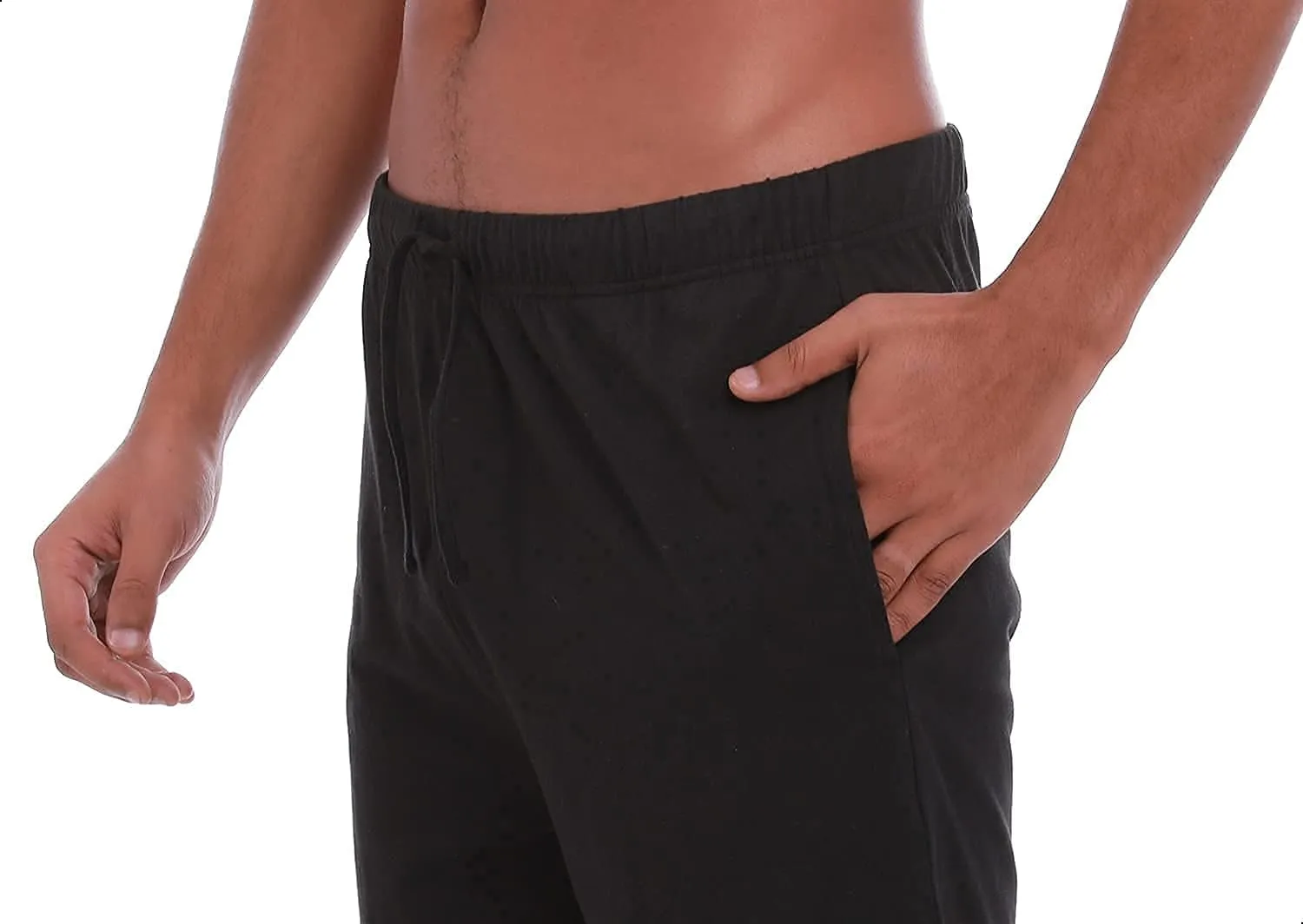 Mens (2-Pack) Cotton Rich Knit Short | Sleepwear Shorts with Pockets | Ultra Soft, Breathable (Made in Egypt)