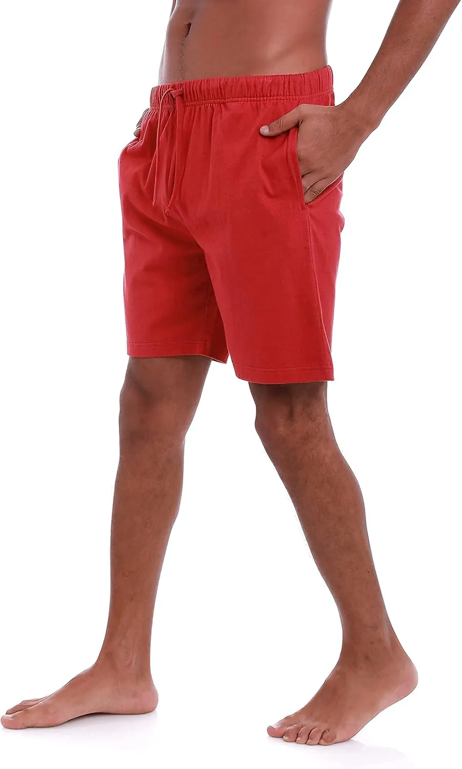 Mens (2-Pack) Cotton Rich Knit Short | Sleepwear Shorts with Pockets | Ultra Soft, Breathable (Made in Egypt)