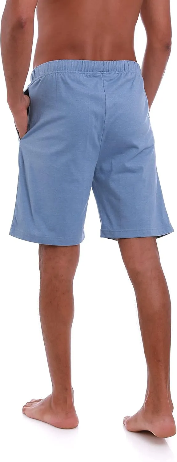 Mens (2-Pack) Cotton Rich Knit Short | Sleepwear Shorts with Pockets | Ultra Soft, Breathable (Made in Egypt)