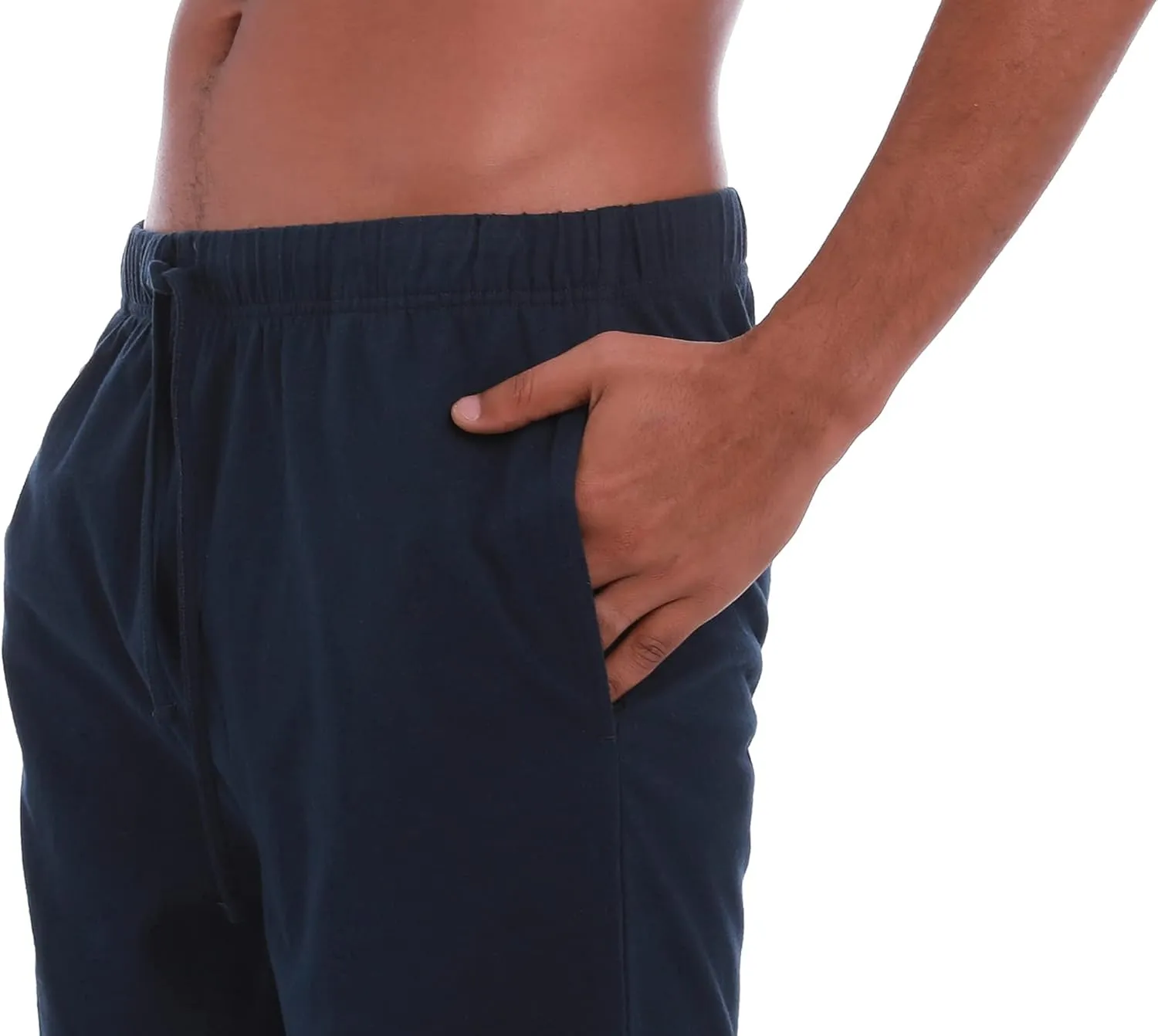 Mens (2-Pack) Cotton Rich Knit Short | Sleepwear Shorts with Pockets | Ultra Soft, Breathable (Made in Egypt)