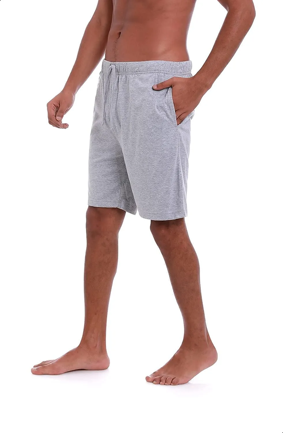 Mens (2-Pack) Cotton Rich Knit Short | Sleepwear Shorts with Pockets | Ultra Soft, Breathable (Made in Egypt)