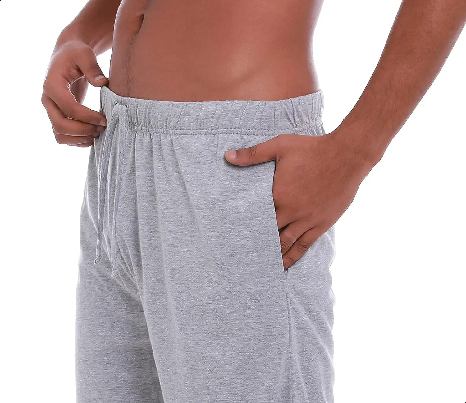 Mens (2-Pack) Cotton Rich Knit Short | Sleepwear Shorts with Pockets | Ultra Soft, Breathable (Made in Egypt)