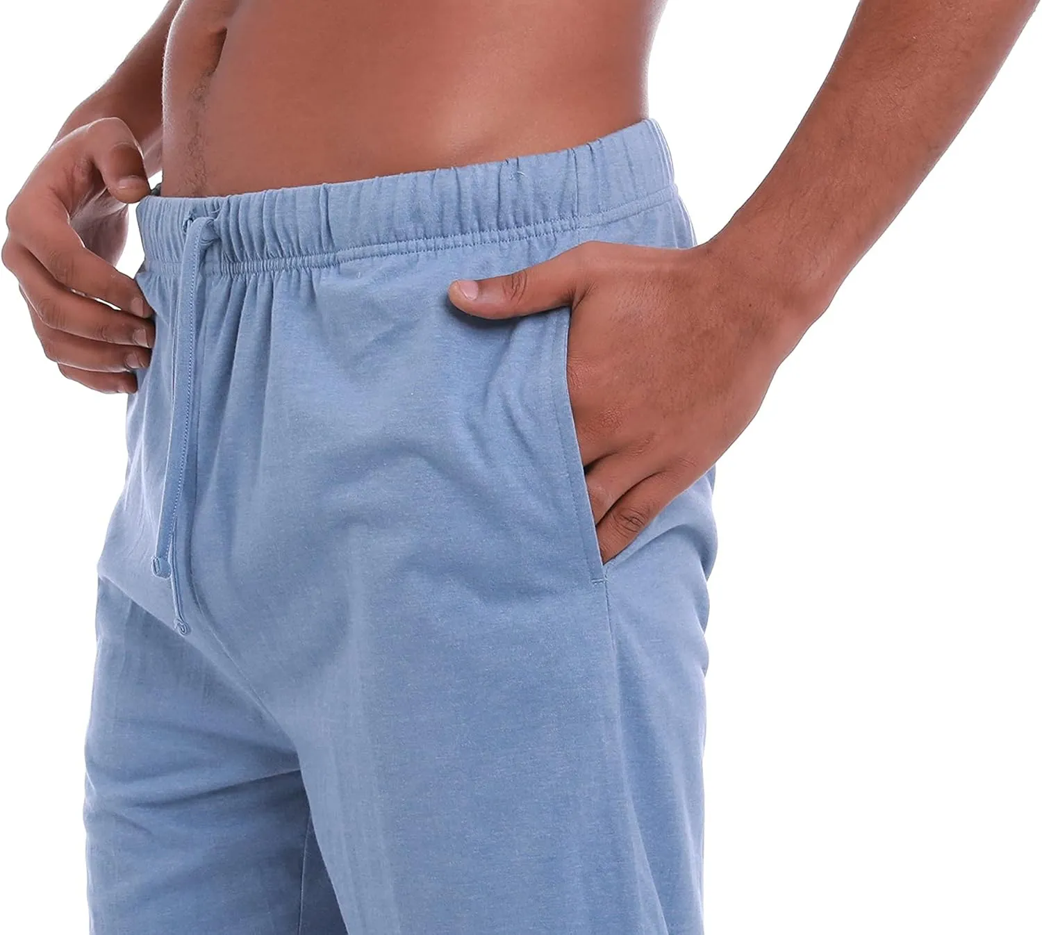 Mens (2-Pack) Cotton Rich Knit Short | Sleepwear Shorts with Pockets | Ultra Soft, Breathable (Made in Egypt)