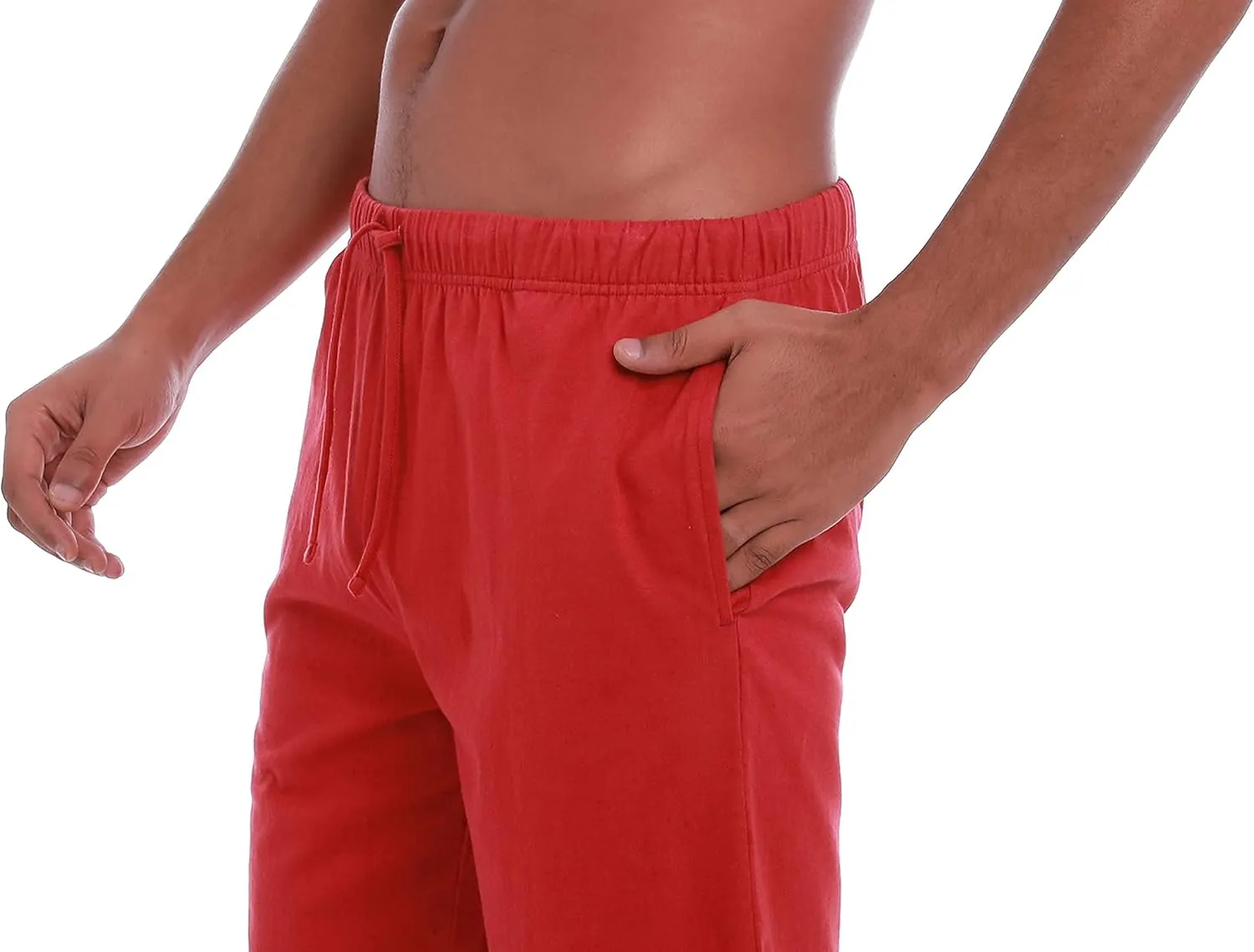 Mens (2-Pack) Cotton Rich Knit Short | Sleepwear Shorts with Pockets | Ultra Soft, Breathable (Made in Egypt)