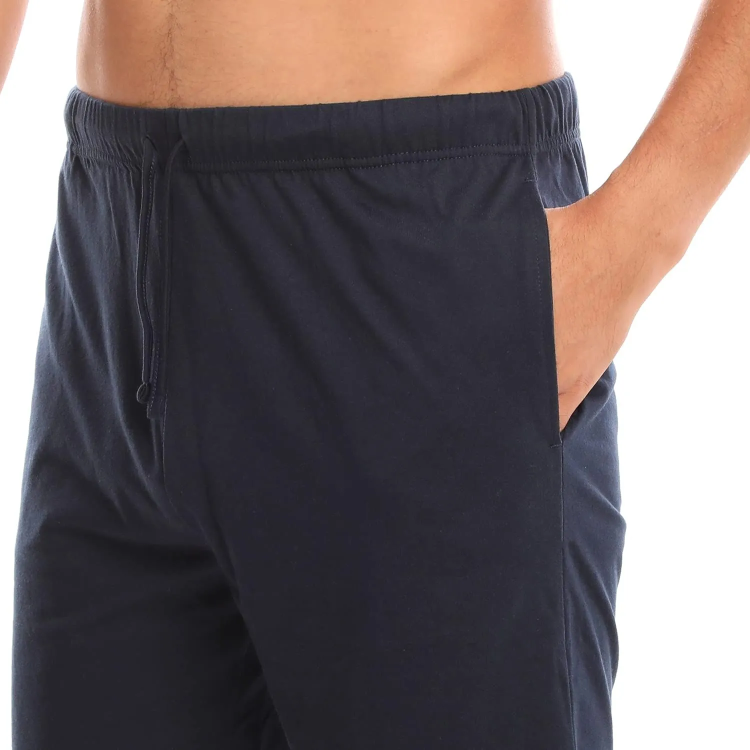 Mens (2-Pack) Cotton Rich Knit Short | Sleepwear Shorts with Pockets | Ultra Soft, Breathable (Made in Egypt)