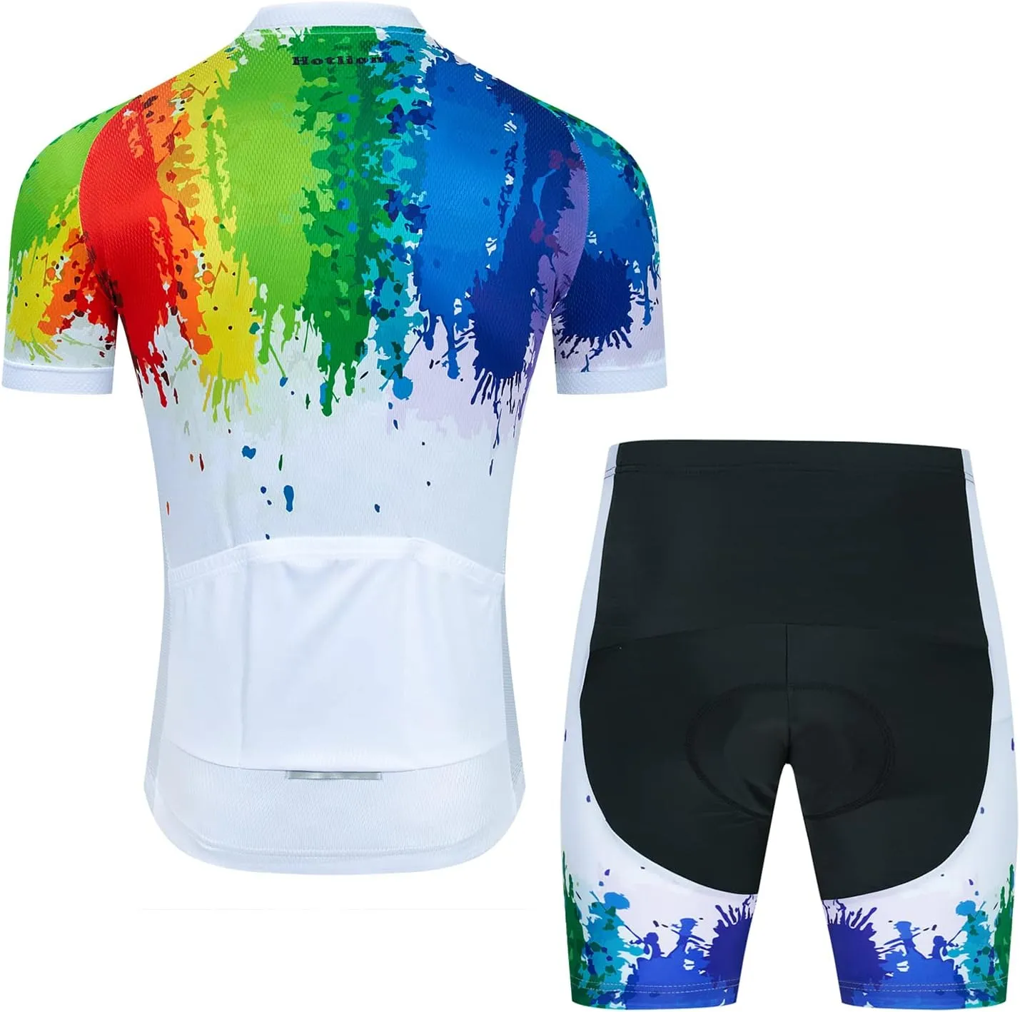 Mens Cycling Jersey Set 5D Padded Bicycle Shorts Bike Short Sleeve Clothing T-Shirt Quick-Dry S-3XL