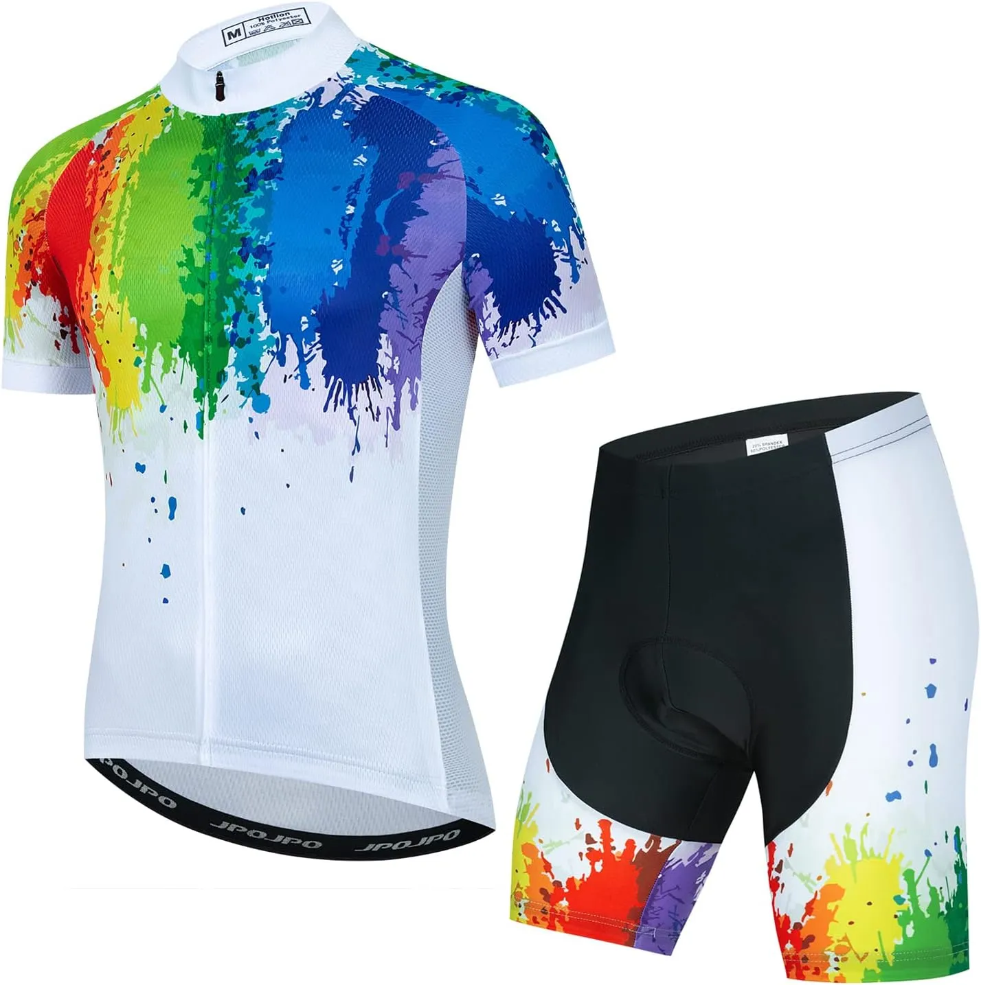 Mens Cycling Jersey Set 5D Padded Bicycle Shorts Bike Short Sleeve Clothing T-Shirt Quick-Dry S-3XL