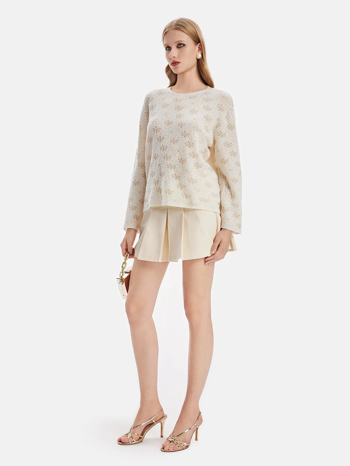 Merino Wool Jacquard Loose Sweater
