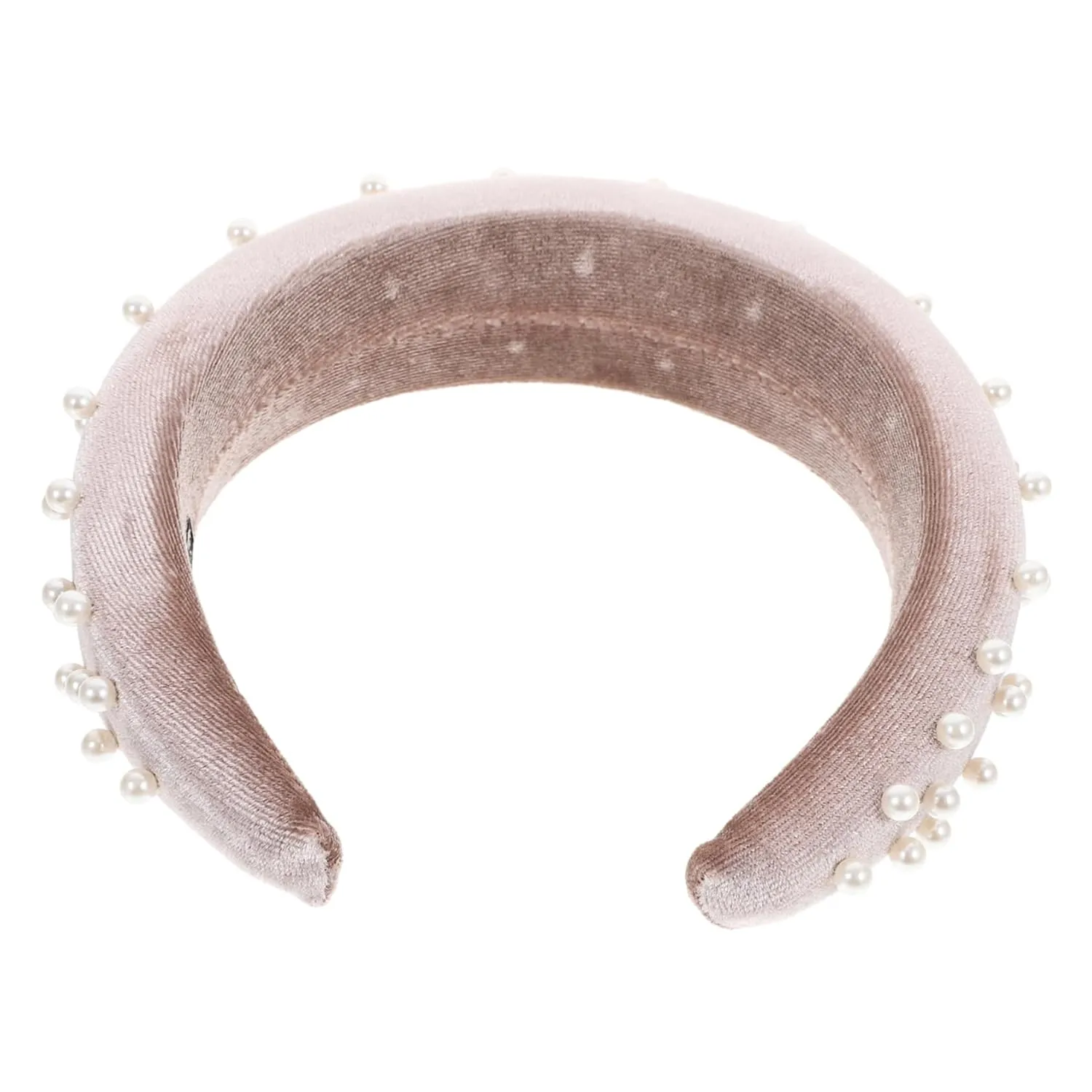 Mikinona Pearl Headband for Women Wide Brim Embellished Fashion Headband Elegant Statement Hair Band