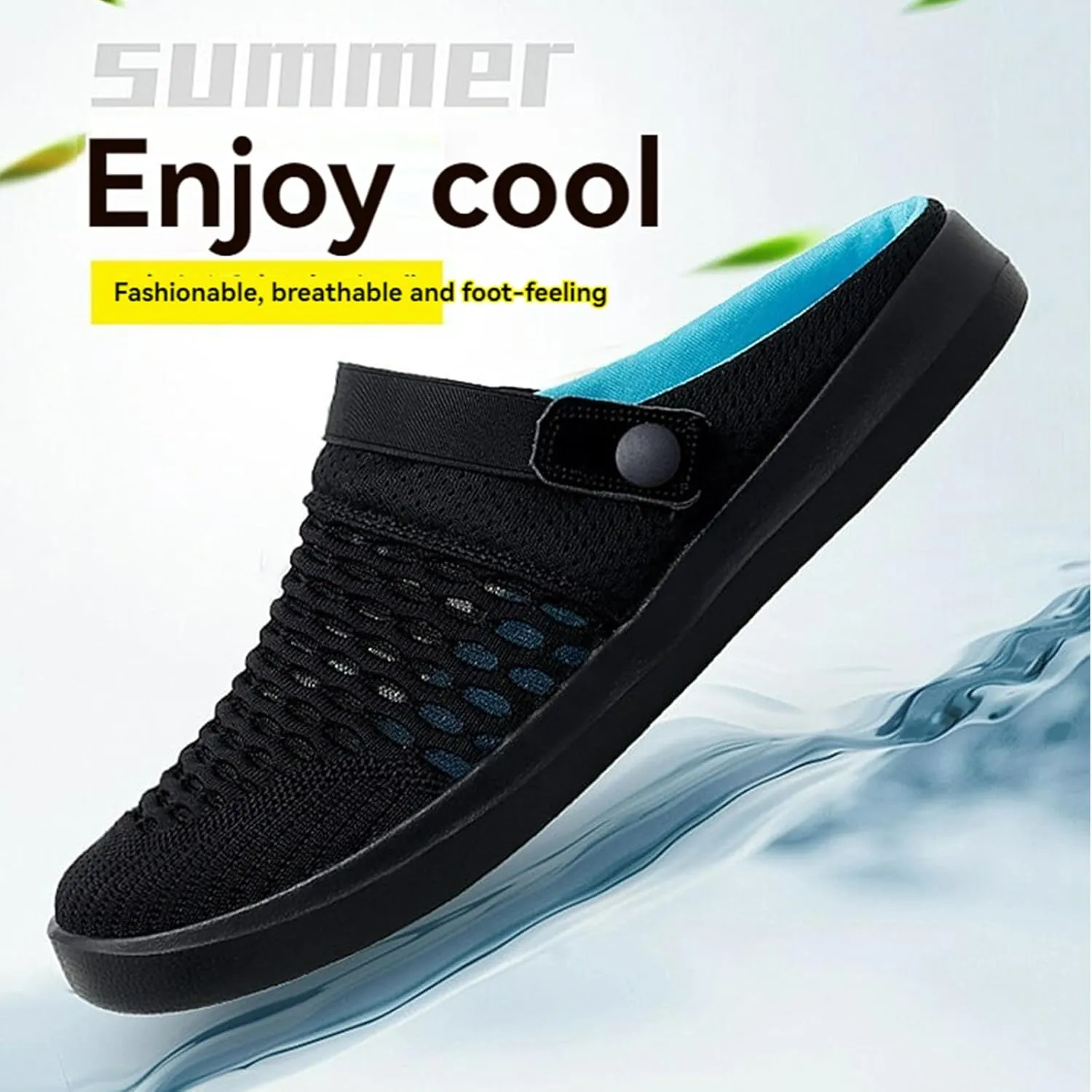 Mules Clogs for Women Orthopedic Air Cushion Platform Mesh Mules Breathable Slip-On Sandals Lightweight Walking Shoes Slippers Sandal Outdoor Slippers