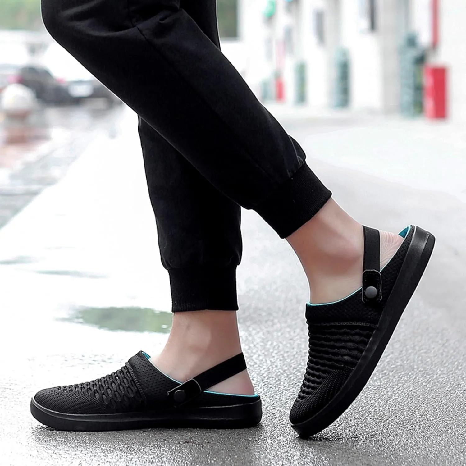 Mules Clogs for Women Orthopedic Air Cushion Platform Mesh Mules Breathable Slip-On Sandals Lightweight Walking Shoes Slippers Sandal Outdoor Slippers