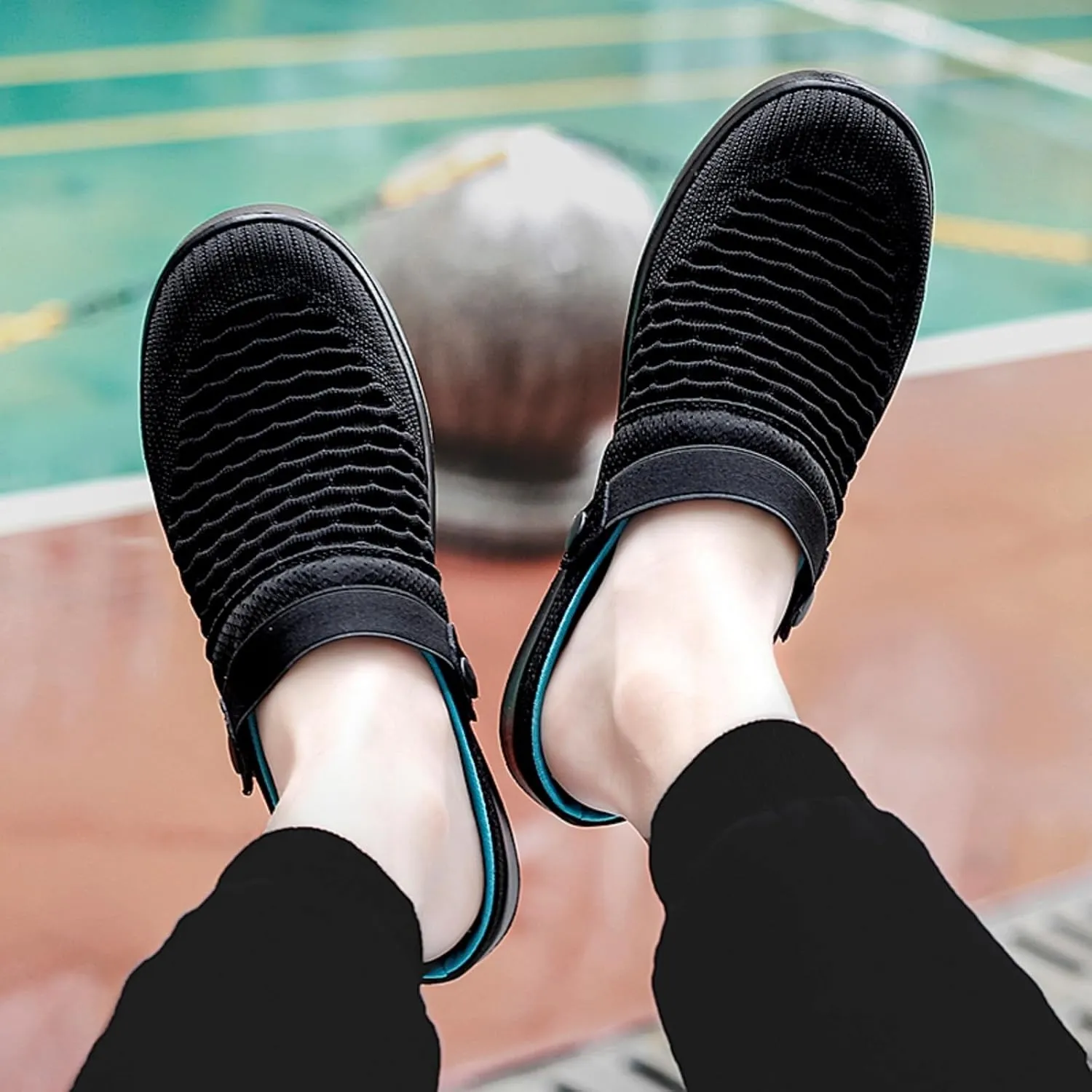 Mules Clogs for Women Orthopedic Air Cushion Platform Mesh Mules Breathable Slip-On Sandals Lightweight Walking Shoes Slippers Sandal Outdoor Slippers