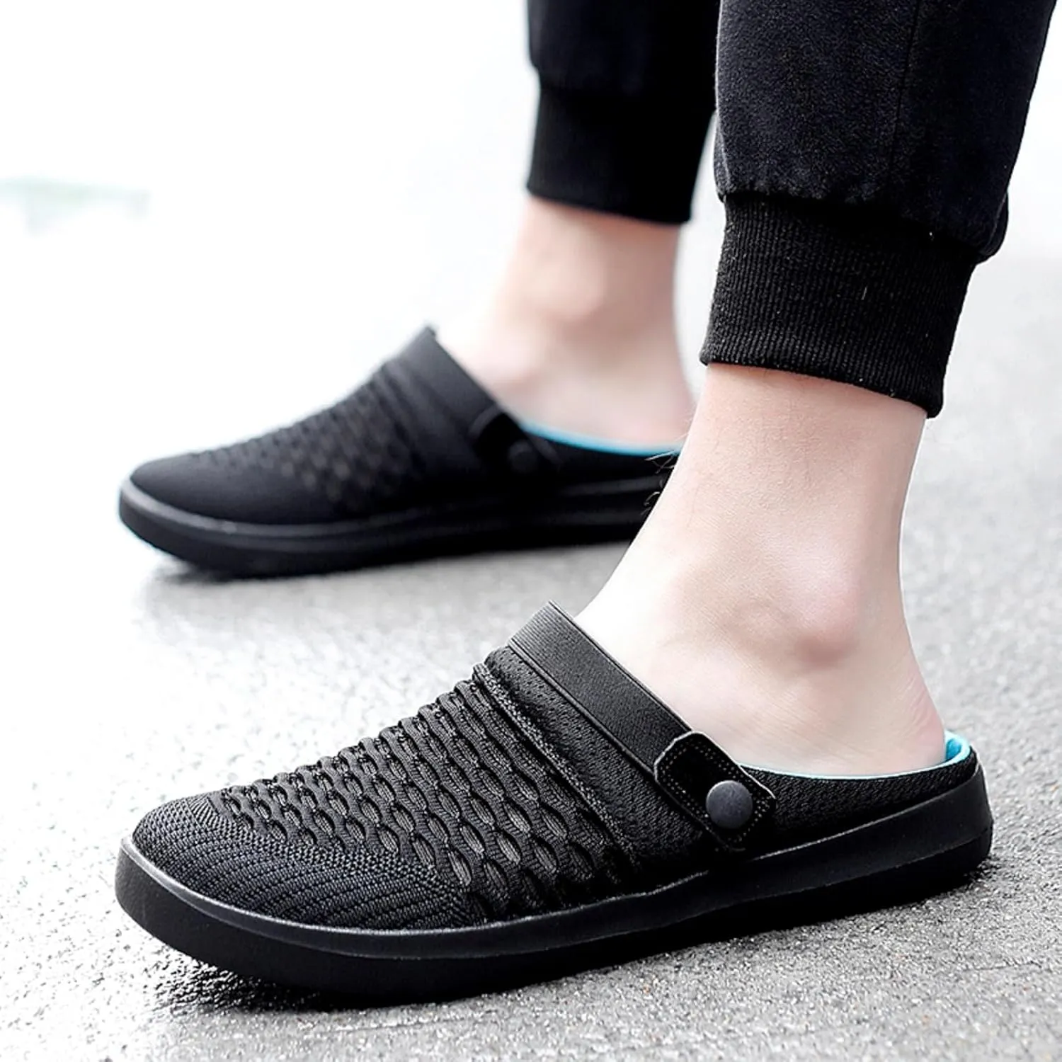 Mules Clogs for Women Orthopedic Air Cushion Platform Mesh Mules Breathable Slip-On Sandals Lightweight Walking Shoes Slippers Sandal Outdoor Slippers